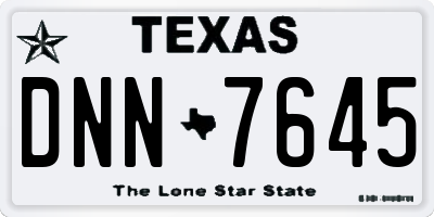 TX license plate DNN7645