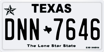 TX license plate DNN7646