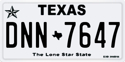TX license plate DNN7647