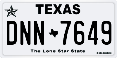 TX license plate DNN7649