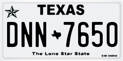 TX license plate DNN7650