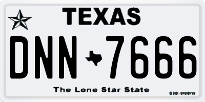 TX license plate DNN7666