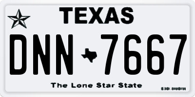TX license plate DNN7667