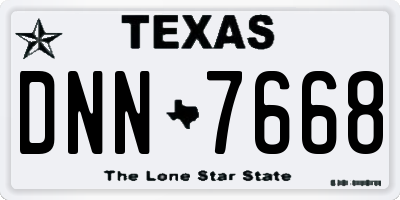 TX license plate DNN7668