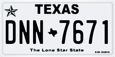 TX license plate DNN7671