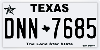 TX license plate DNN7685