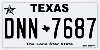 TX license plate DNN7687