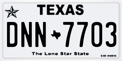 TX license plate DNN7703