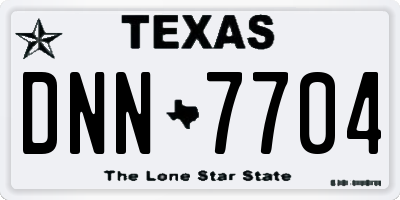 TX license plate DNN7704
