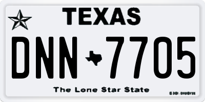 TX license plate DNN7705