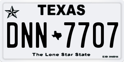 TX license plate DNN7707