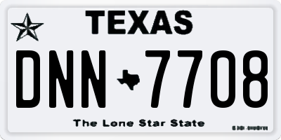 TX license plate DNN7708