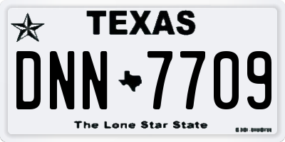 TX license plate DNN7709