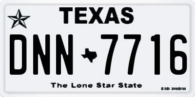 TX license plate DNN7716