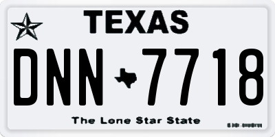 TX license plate DNN7718