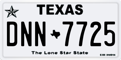 TX license plate DNN7725