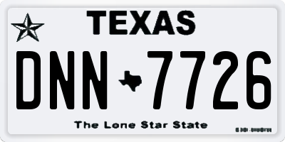 TX license plate DNN7726