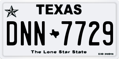 TX license plate DNN7729