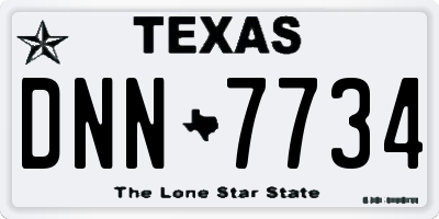 TX license plate DNN7734
