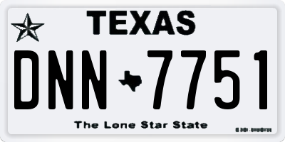 TX license plate DNN7751