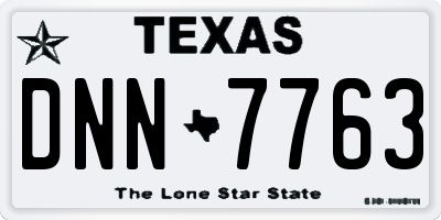 TX license plate DNN7763