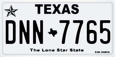 TX license plate DNN7765