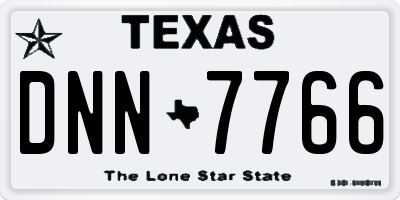 TX license plate DNN7766