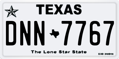 TX license plate DNN7767