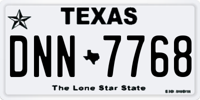 TX license plate DNN7768