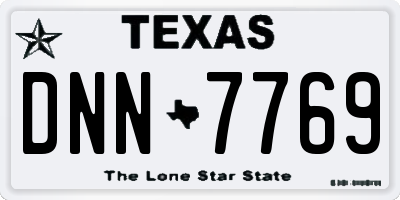 TX license plate DNN7769