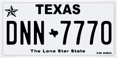 TX license plate DNN7770