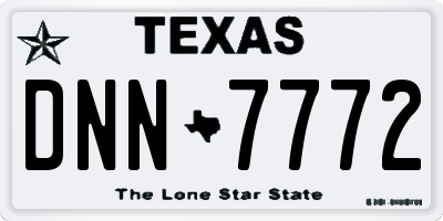 TX license plate DNN7772