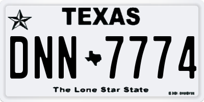 TX license plate DNN7774
