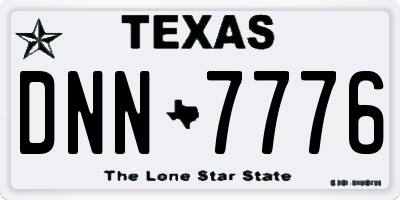 TX license plate DNN7776