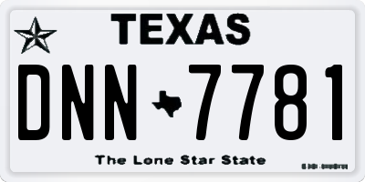 TX license plate DNN7781