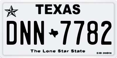 TX license plate DNN7782