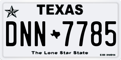 TX license plate DNN7785