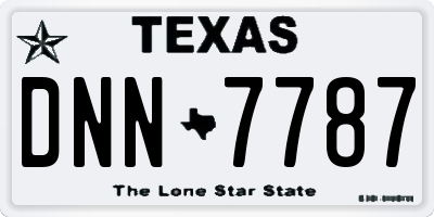 TX license plate DNN7787