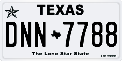 TX license plate DNN7788