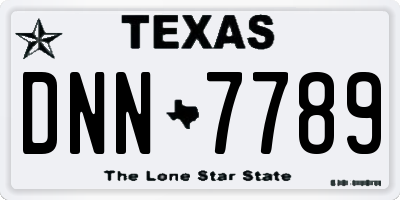 TX license plate DNN7789