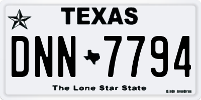 TX license plate DNN7794