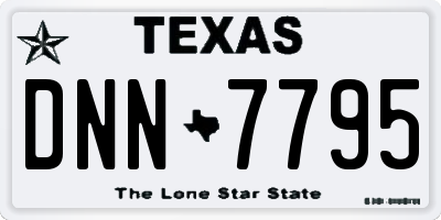 TX license plate DNN7795