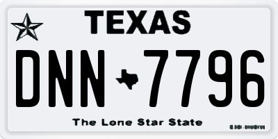 TX license plate DNN7796