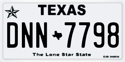 TX license plate DNN7798