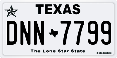 TX license plate DNN7799