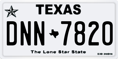 TX license plate DNN7820