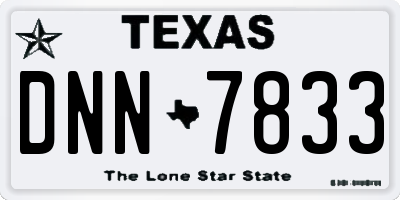 TX license plate DNN7833