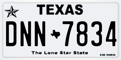 TX license plate DNN7834