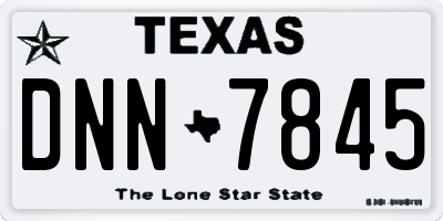 TX license plate DNN7845