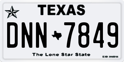 TX license plate DNN7849
